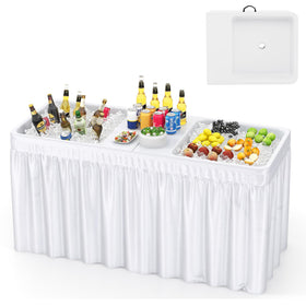 Giantex folding ice table with half-fold design for quick setup