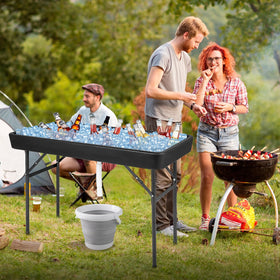 Giantex ice table with removable skirt for quick cleanup and style