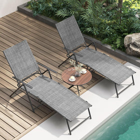 Giantex lounge chair outdoor triangular frame grey — added stability on any surface.