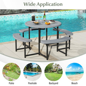 Giantex all-weather patio set ready for backyard or porch meals.
