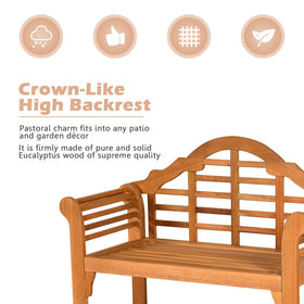 Giantex bench on patio adds rustic charm and seating.