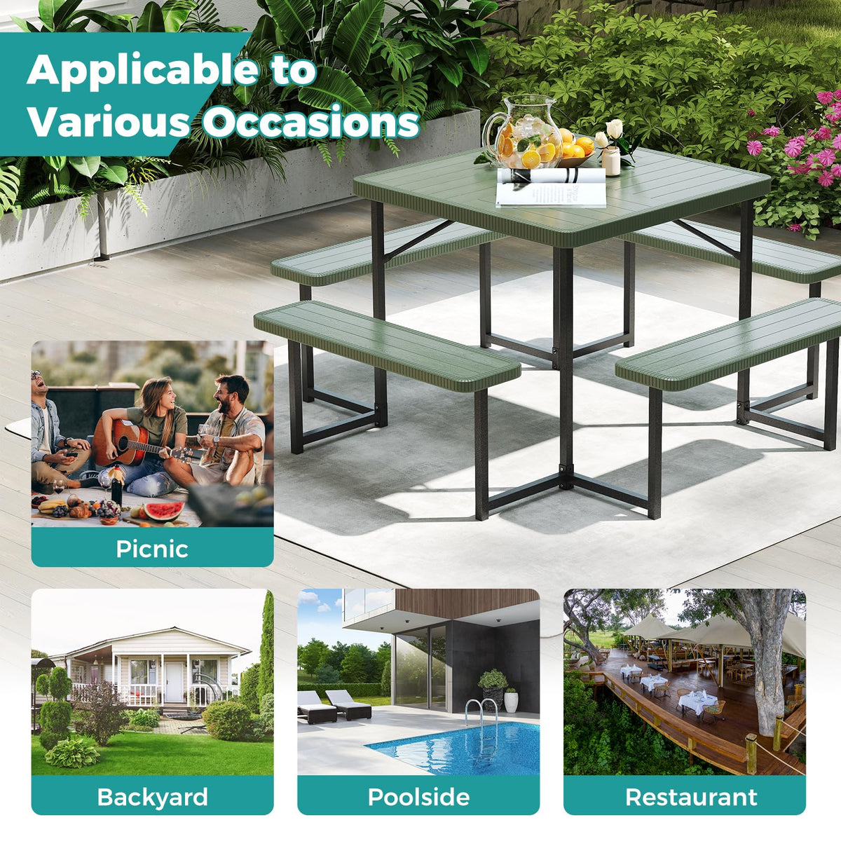 Giantex accessibility bench option for wheelchair-friendly dining