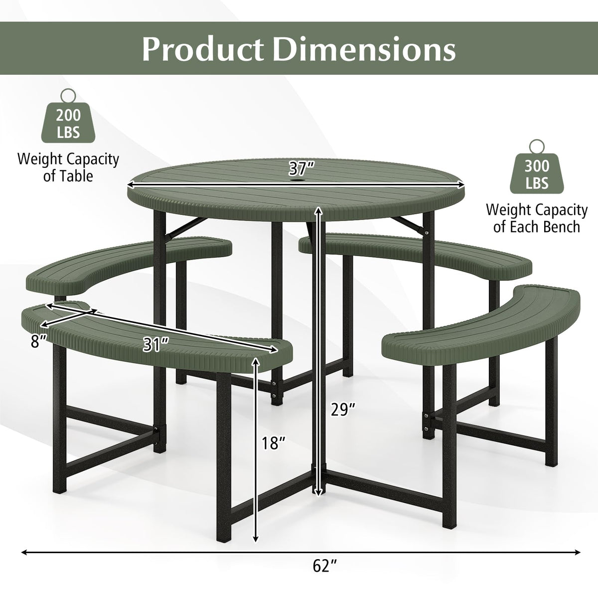 Giantex non-slip pads prevent movement on patios