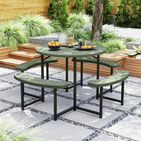 Giantex picnic table with removable seat for accessible seating