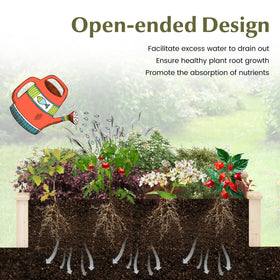 Giantex rectangular planter box filled with herbs and vegetables.
