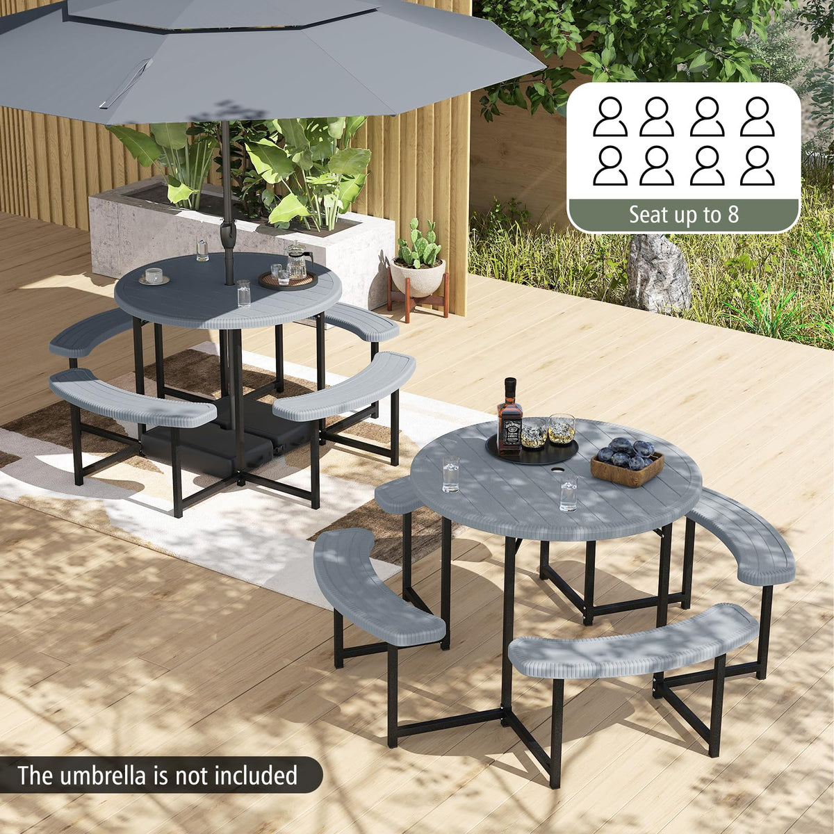 Giantex bench with removable seat for wheelchair access during gatherings.