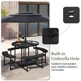 Giantex sturdy powder coated metal frame provides stable outdoor dining