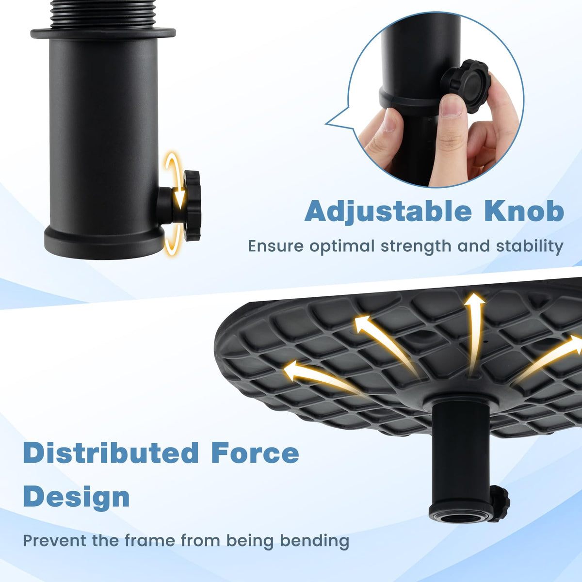 Sturdy Giantex umbrella table frame designed to distribute load evenly.