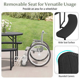 Giantex X shaped support structure enhances table stability on uneven ground