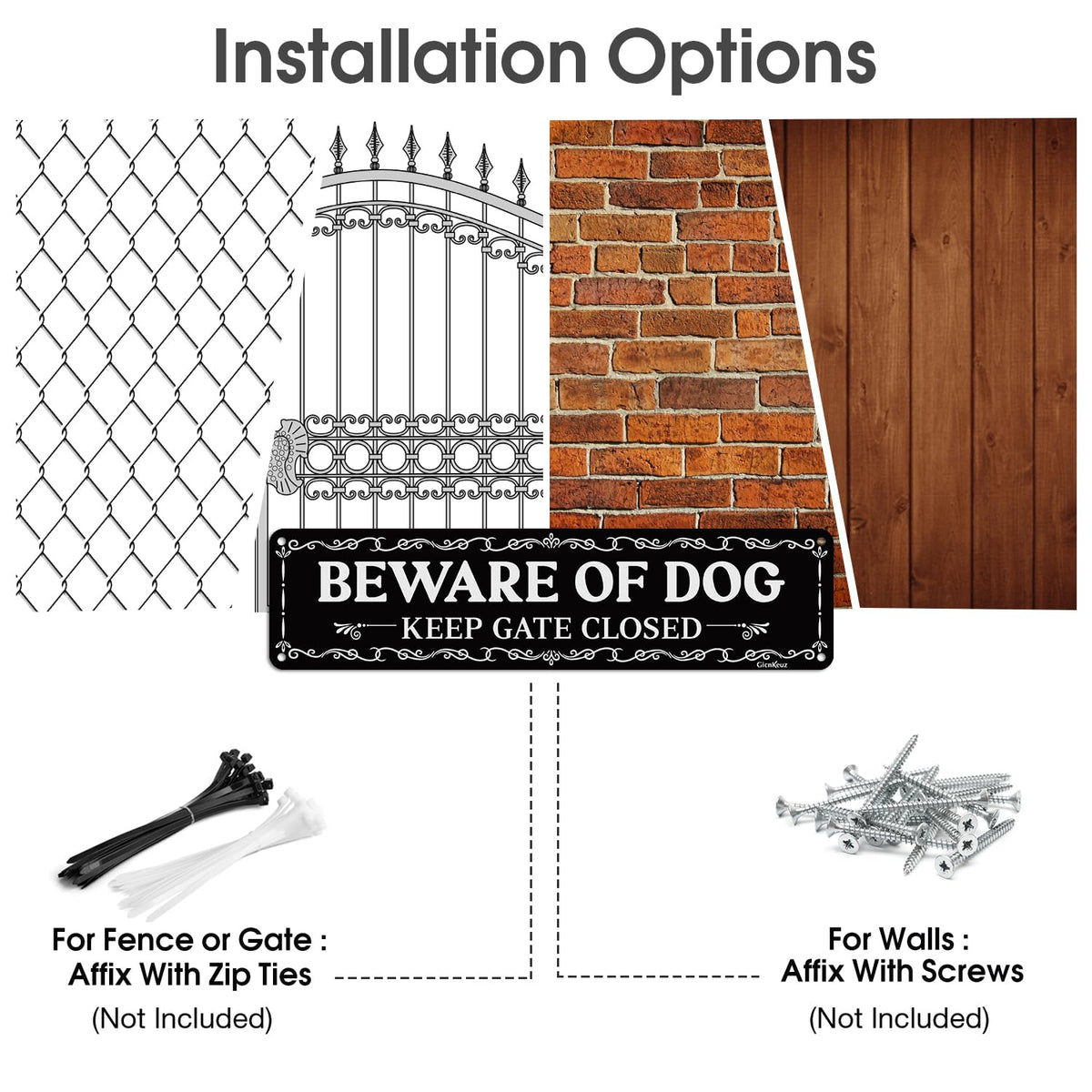 GicnKeuz versatile indoor/outdoor sign with fade-resistant lettering