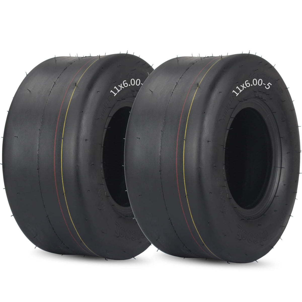 GICOOL 11x6-00-5 tubeless tire side view for riding mowers with smooth tread