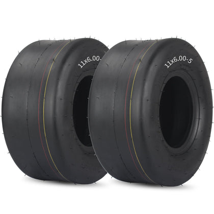 GICOOL 11x6-00-5 tubeless tire side view for riding mowers with smooth tread