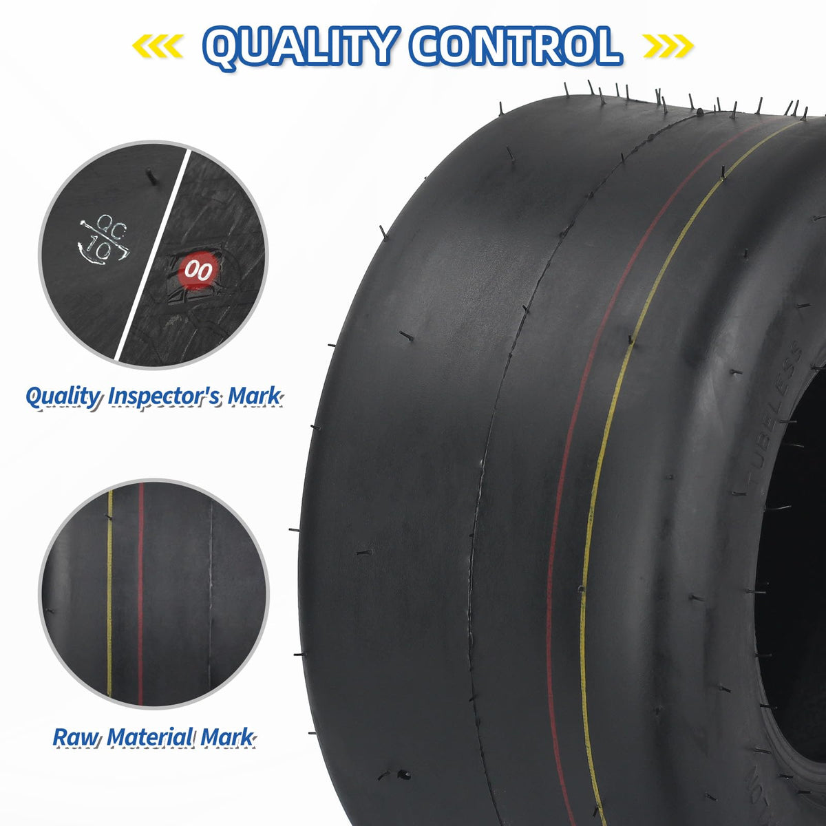 GICOOL 11x6-00-5 tubeless tire top view suitable for compact garden tractors
