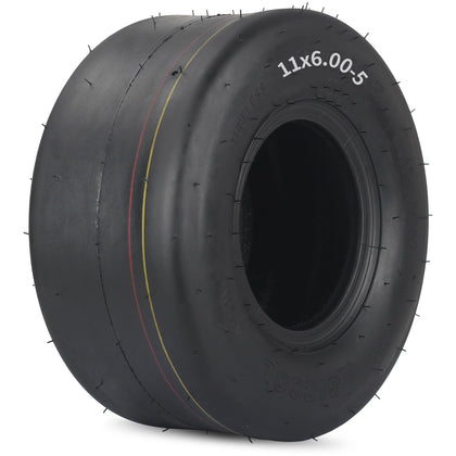 GICOOL 11x6-00-5 tubeless tire for riding mowers with a smooth tread.