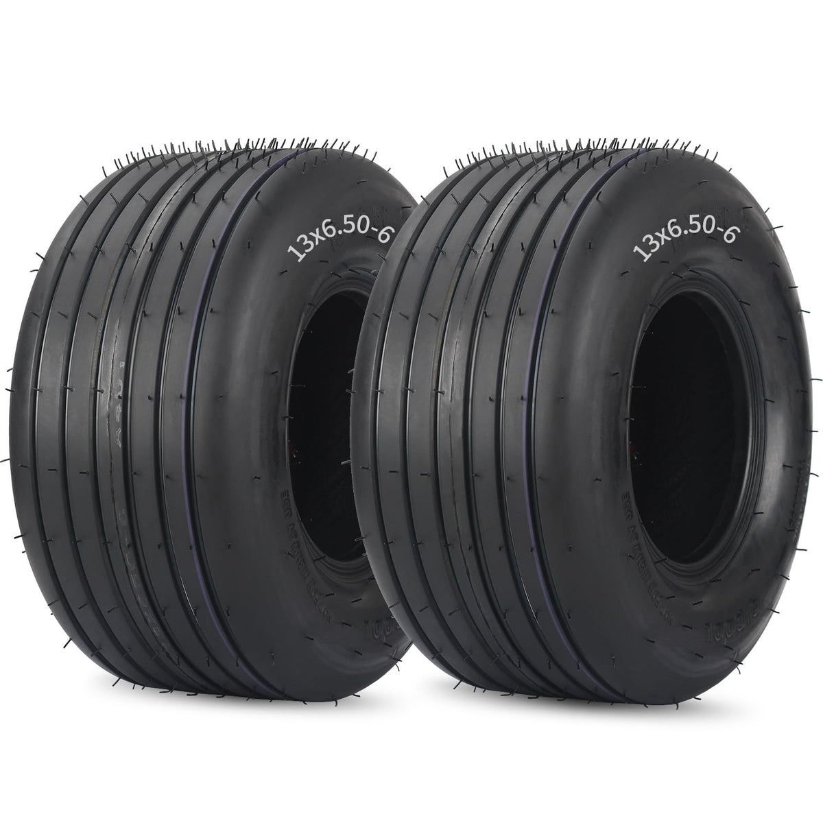 GICOOL 13x6.50-6 tubeless lawn mower tire with straight rib tread for balanced lawn grip