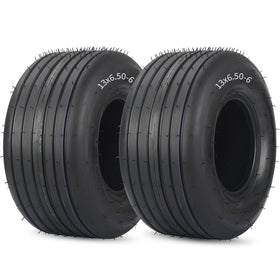 GICOOL 13x6.50-6 tubeless lawn mower tire with straight rib tread for balanced lawn grip