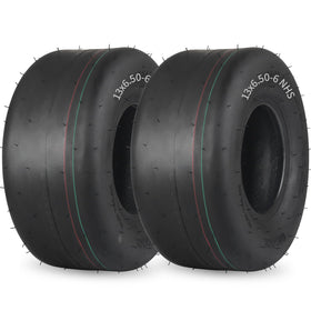 GICOOL 13x6-50-6 tubeless tire side view for riding mowers, smooth turf protection