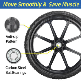 GICOOL 20in flat-free tire wheel in-box packaging ready for swap.