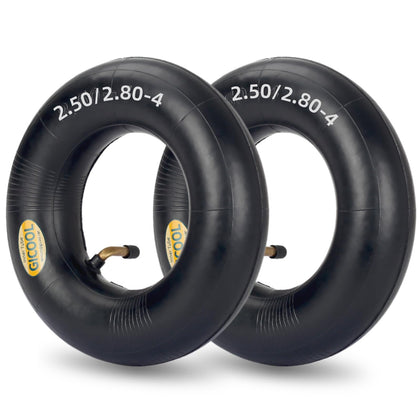 GICOOL 2-pack inner tubes for 2.80/2.50-4 tires, ready for wheelbarrows and more.