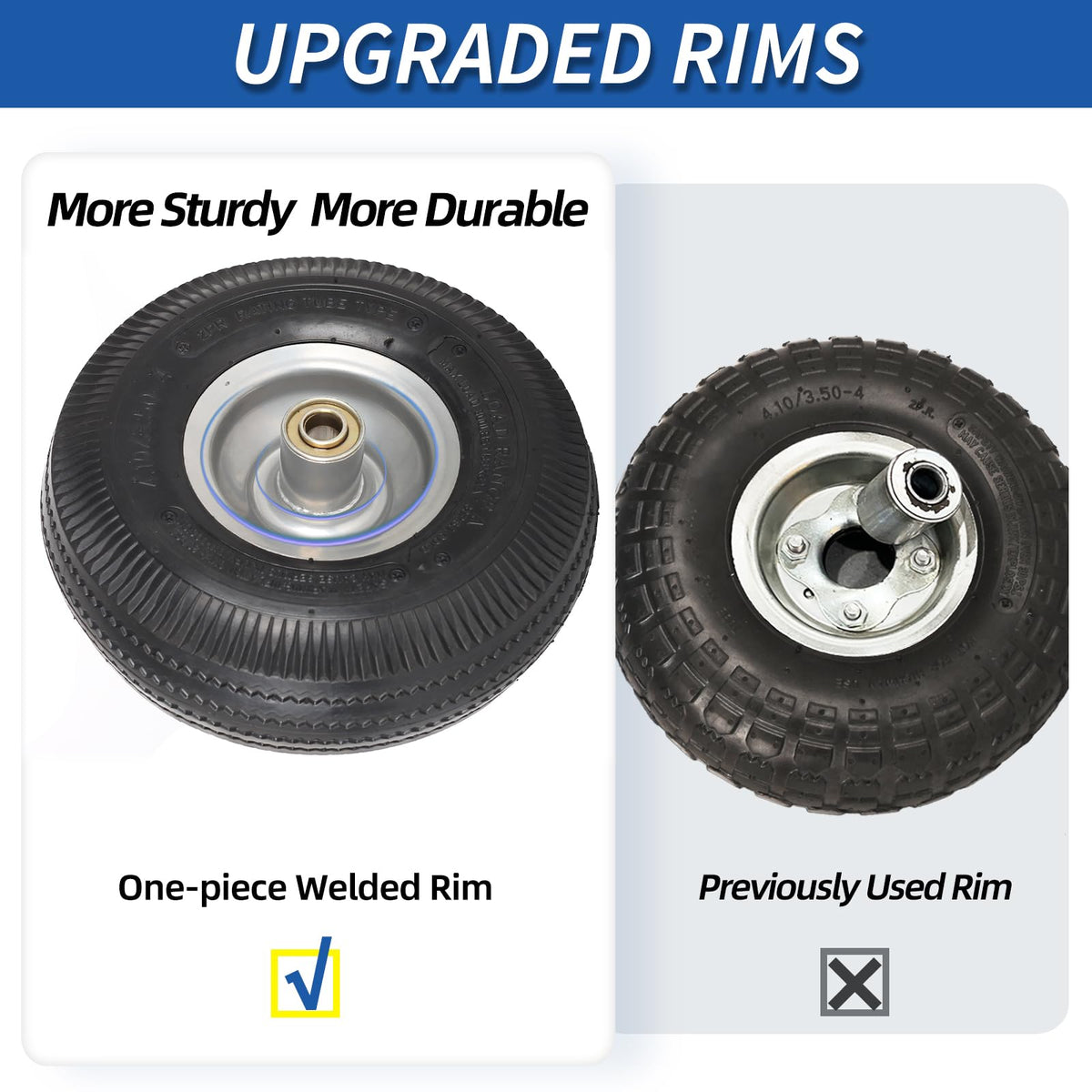 GICOOL 300-lb capacity wheel supports sturdy carts.