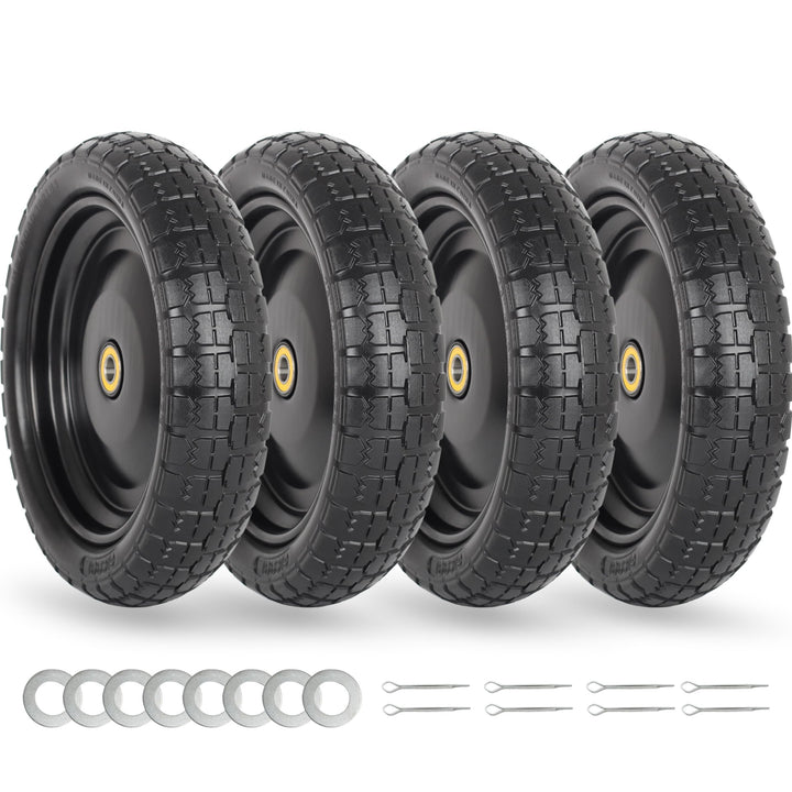 GICOOL 4.00-6 solid 13-inch tire, puncture-proof for carts and wheelbarrows.