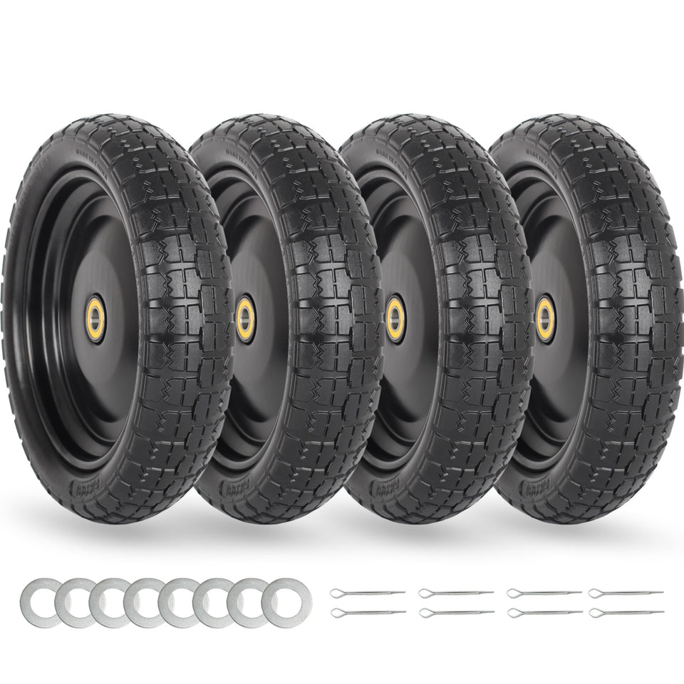 GICOOL 4.00-6 solid 13-inch tire, puncture-proof for carts and wheelbarrows.