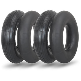 GICOOL 4.00-6 replacement tire and inner tube set, 13-inch fit for wheelbarrows, improves load stability.