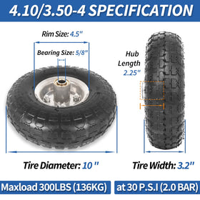 GICOOL 410-350-4 hub offset image shows stable hub for carts.