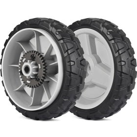 GICOOL 8-inch lawn mower wheel, side view, enhances stability during mowing