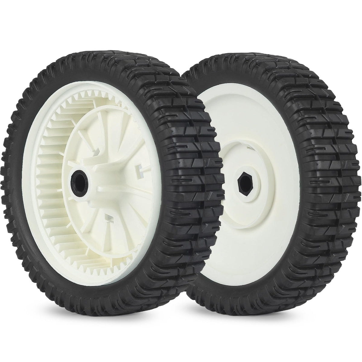 GICOOL 8-inch front wheel replacement for easy mower maneuverability.