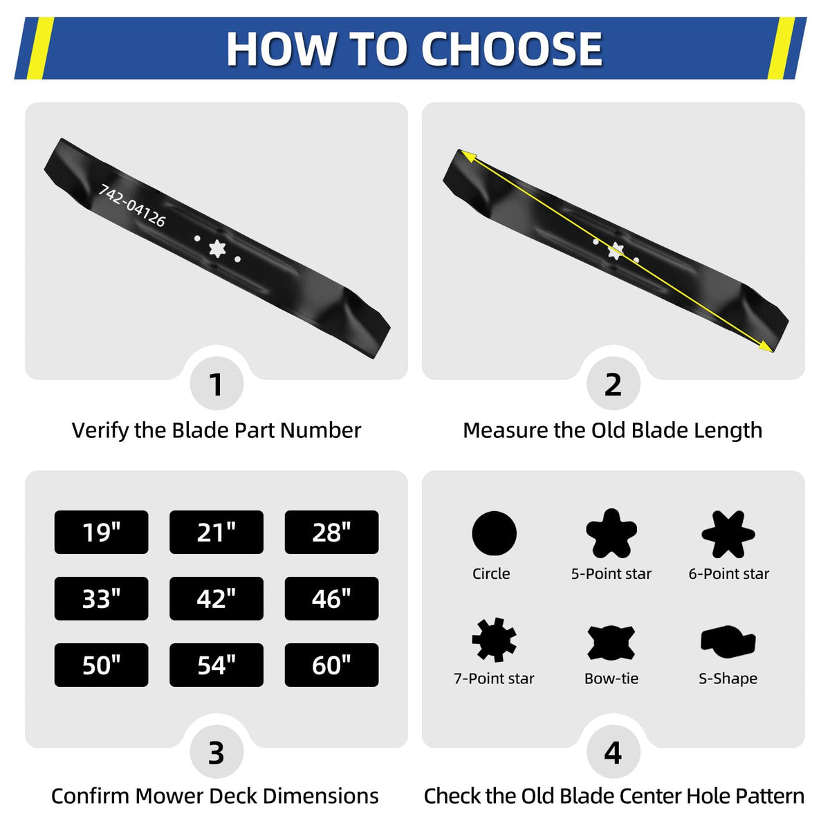 GICOOL easy-installation blade aids proper alignment on compatible mowers.