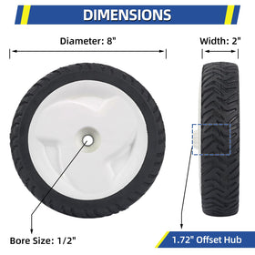 GICOOL bore-1-2-inch compatible wheel, easy swap for fast maintenance.