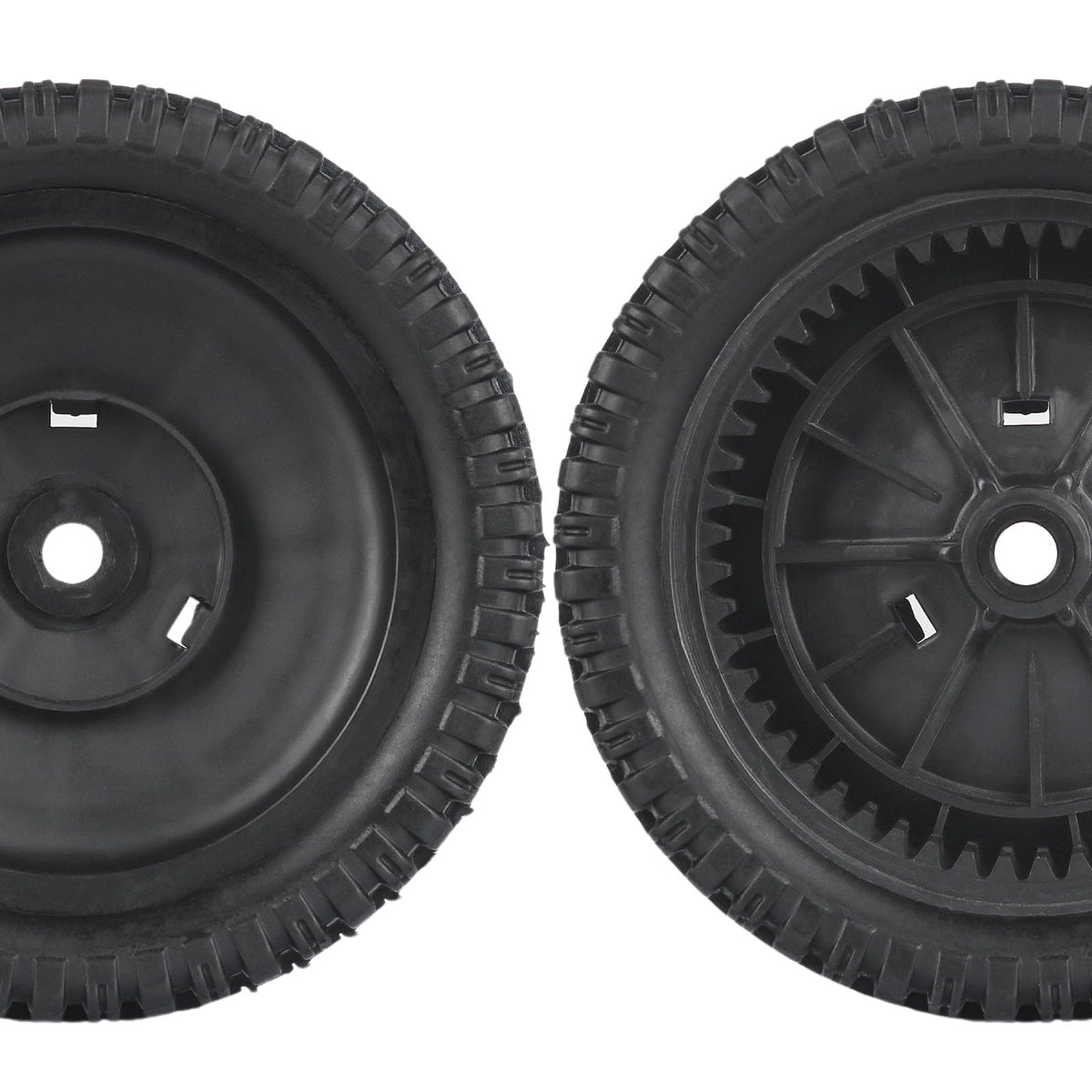 GICOOL front wheel close-up shows durable black finish.