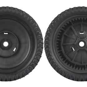 GICOOL front wheel close-up shows durable black finish.