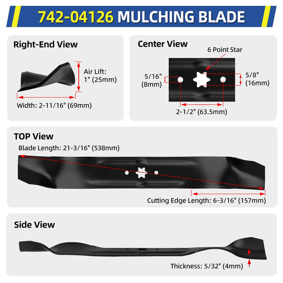 GICOOL blade design with high-lift wing boosts bagging efficiency and airflow.