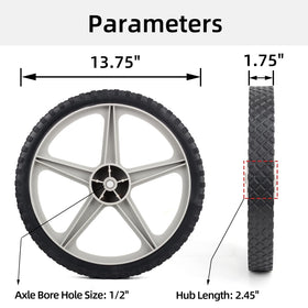 GICOOL wheel with 2.45-inch hub length for stable carts