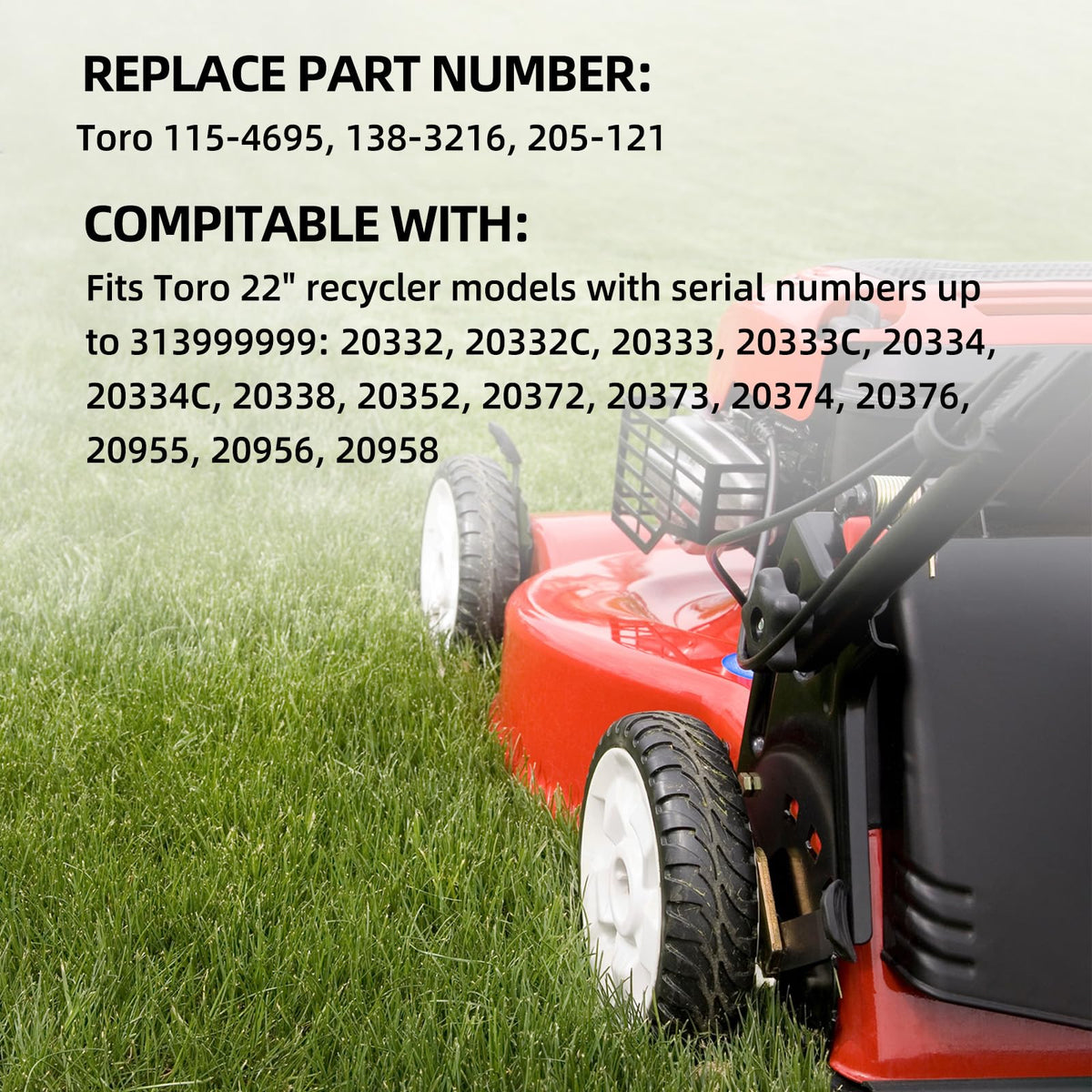 GICOOL replacement wheel set compatible with Toro 115-4695 and 138-3216