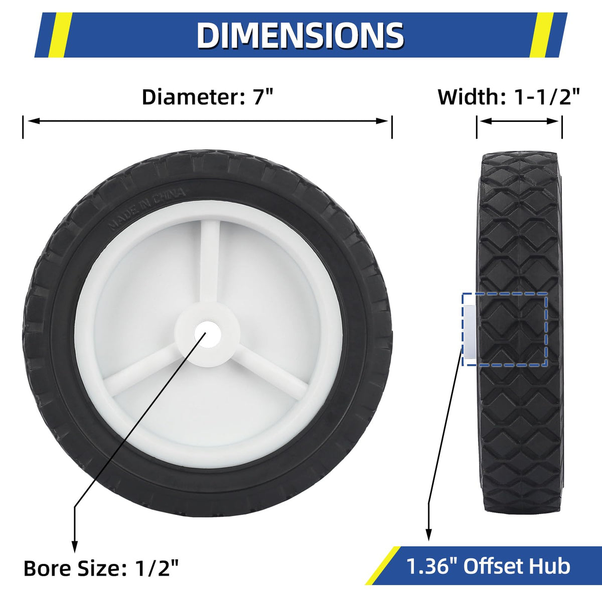 GICOOL replacement wheels for lawn mower wagon provide stability