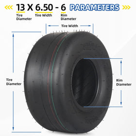 GICOOL riding mower tire package showing two tires included