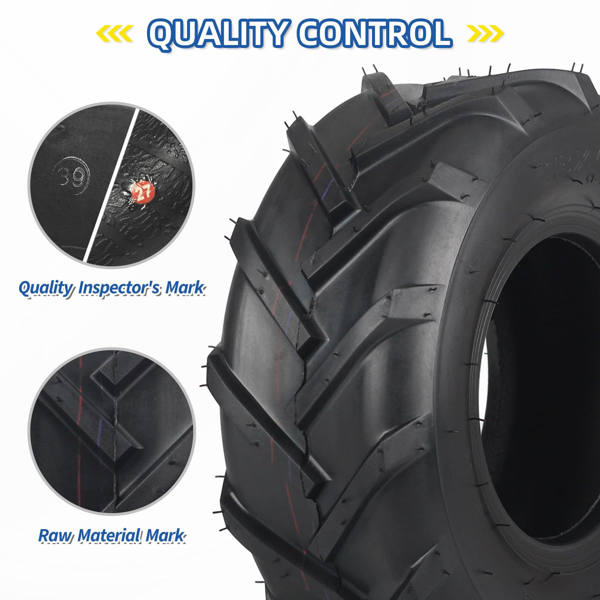 GICOOL 13x5-6 with Super Lug tread for strong grip and turf protection