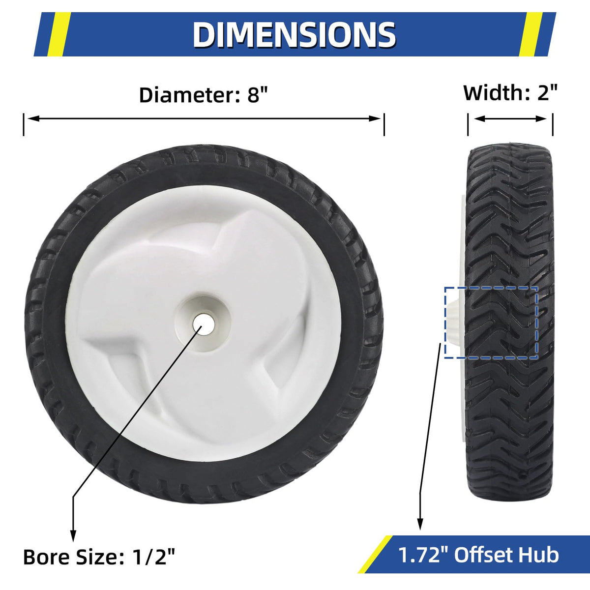 GICOOL Toro-compatible non-drive wheels offer quick replacement for smoother mowing.