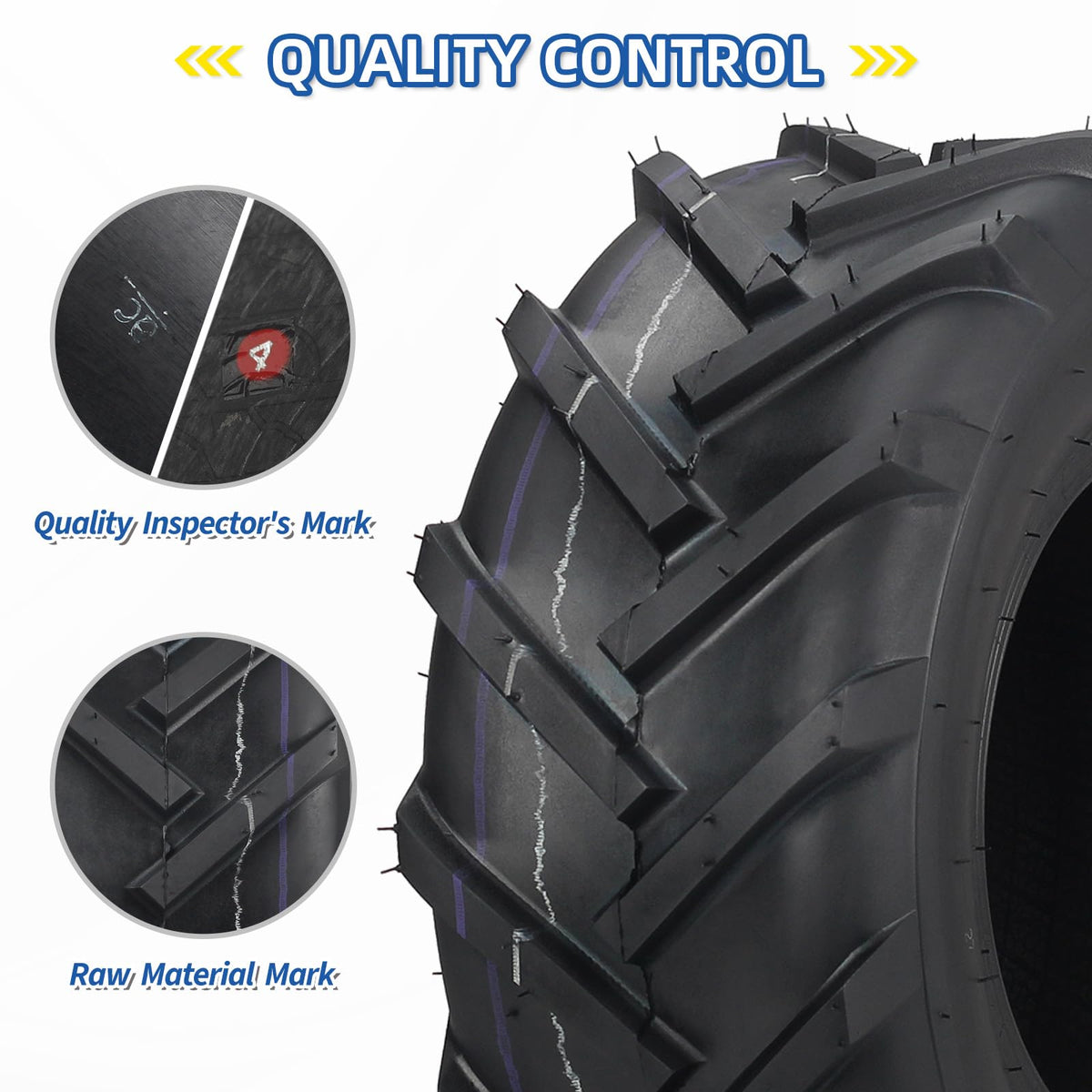 GICOOL Turf-V tread lawn tire improves traction while protecting turf.