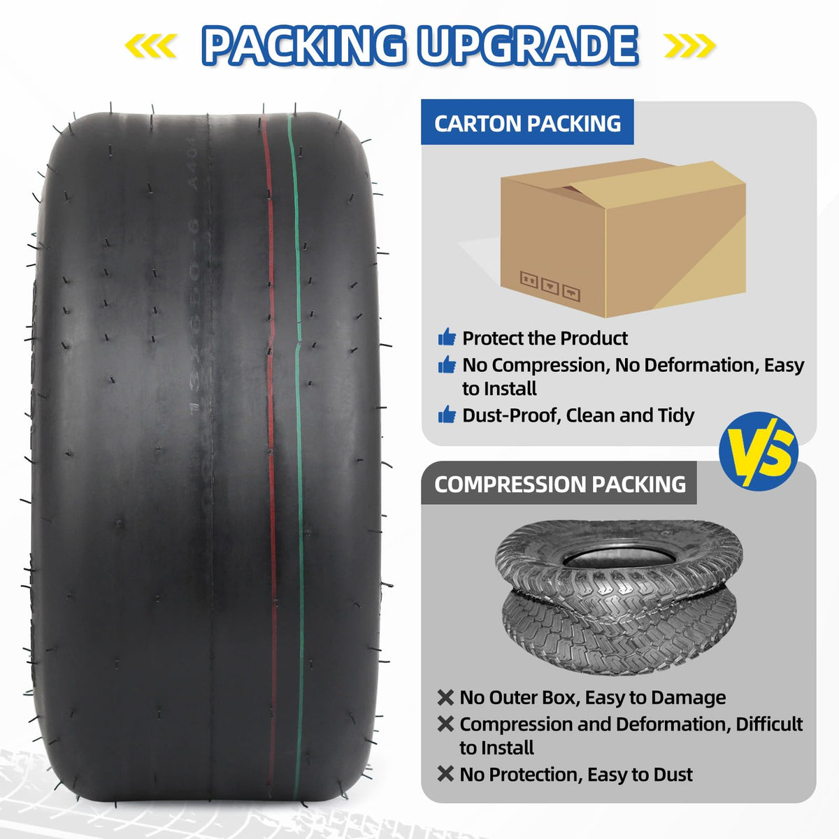 GICOOL 13x6-50-6 tire compatible with wheelbarrows and garden tractors