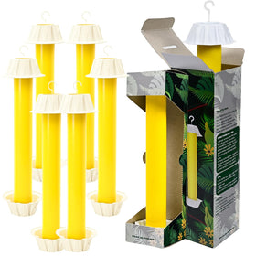 Gideal 6-pack yellow sticky traps for indoor/outdoor use with a hanging hook.