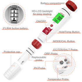 GIDIGI salinity meter for saltwater shows accurate readings to balance pool chemistry