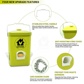 GIFANK anti-roosting cone cover close-up prevents roosting and keeps bucket clean.