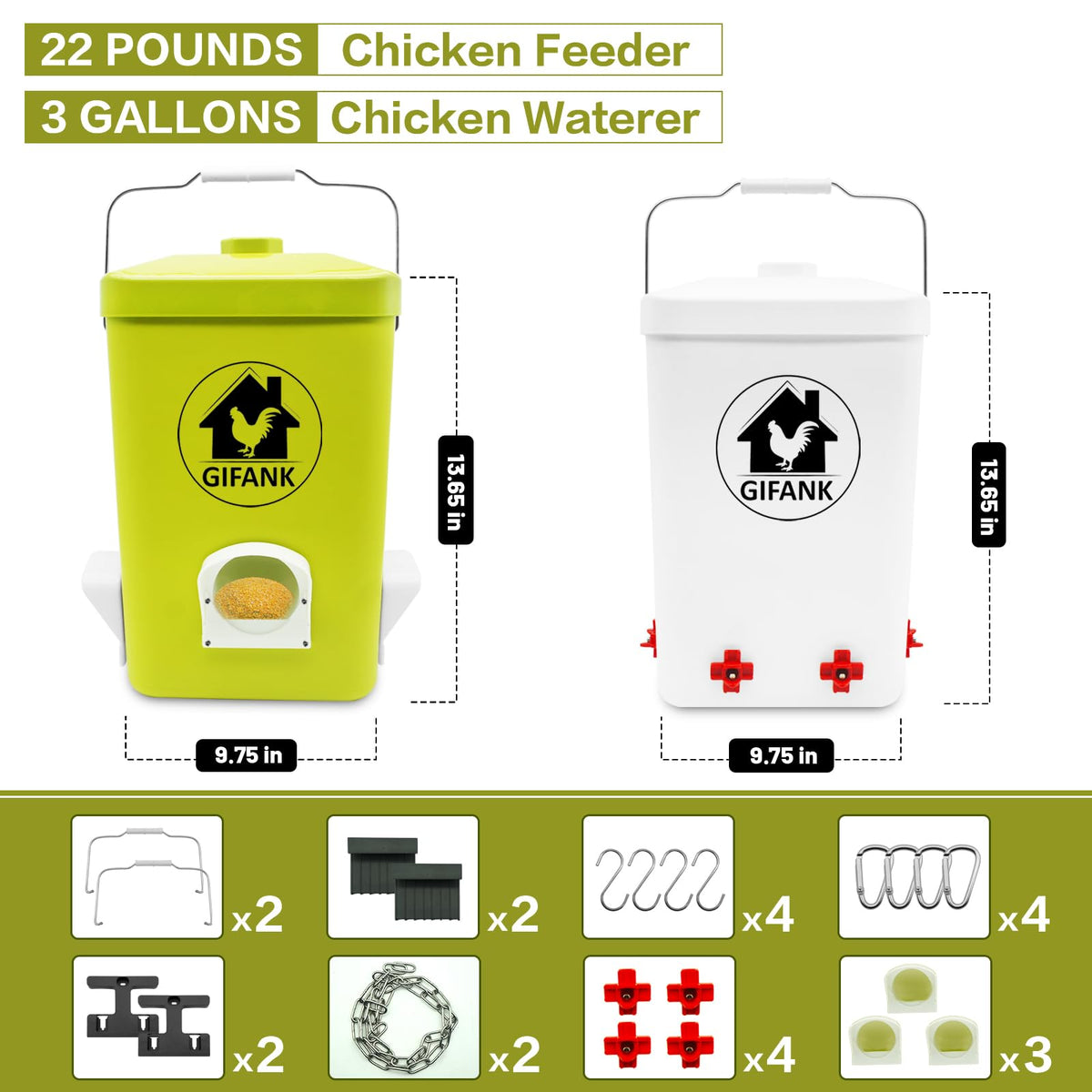 GIFANK clean waterer area inside coop showing tidy spill-free layout.