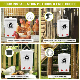 GIFANK easy-installation methods diagram showing multiple coop mounting options.