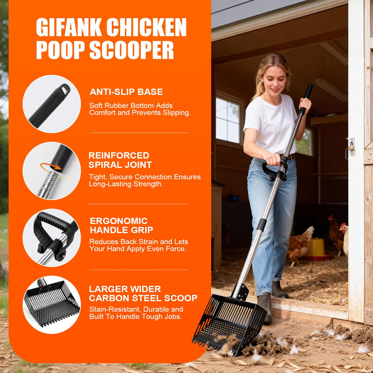 GIFANK heavy-duty rust-proof construction for year-round coop use