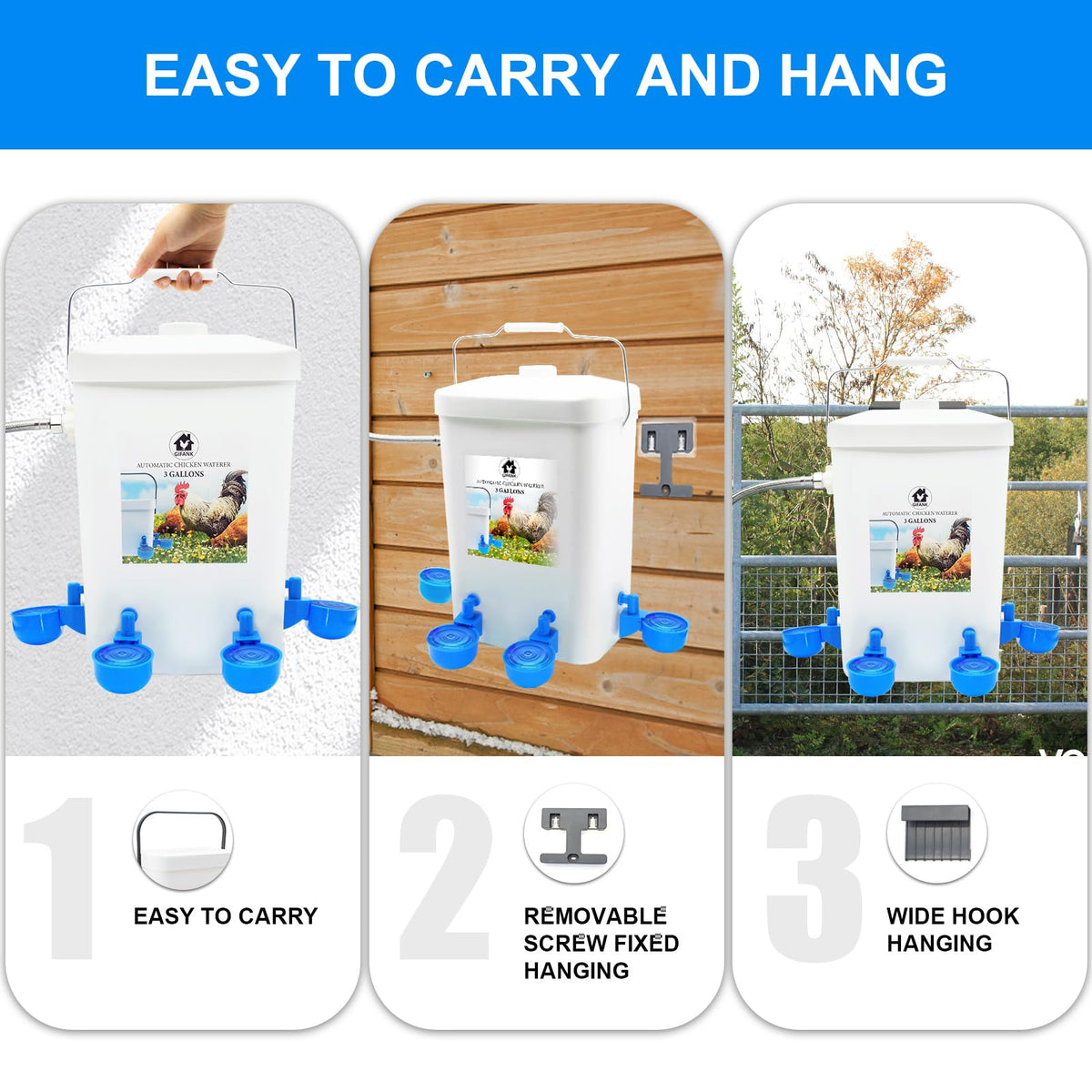 GIFANK waterer installation suits coop or outdoor setups with ease.